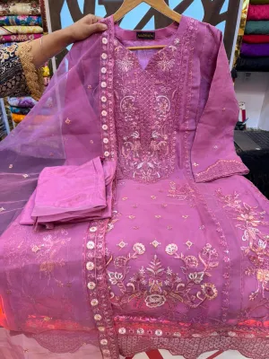 Luxury Organza 3-Piece Stitched Set